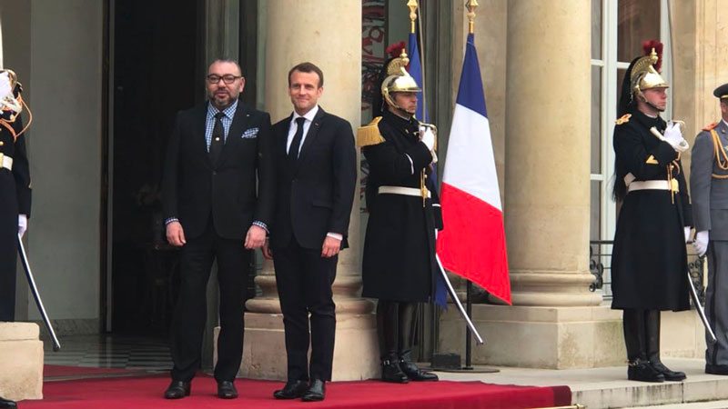  | Sa Majesté Le Roi Mohammed VI et le Président français Emmanuel Macron à l'Elysée